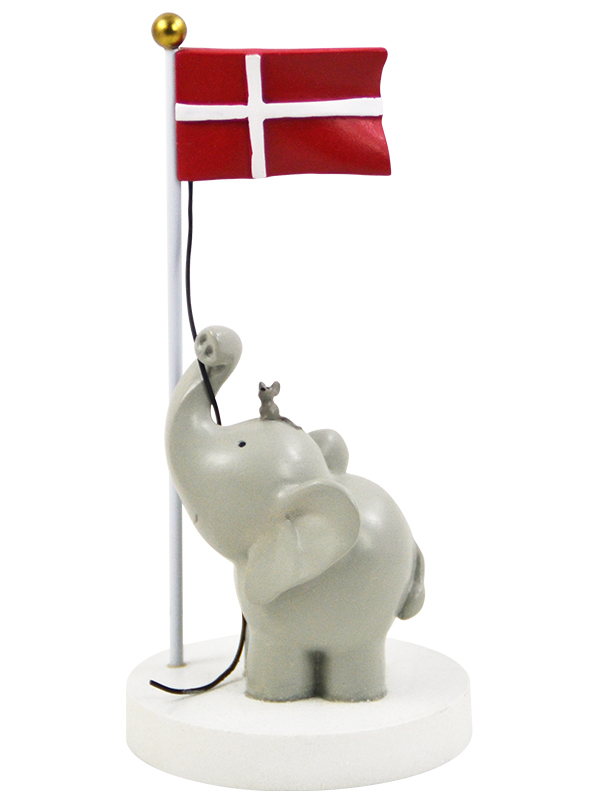 Billede af Kids by Friis - Bordpynt, elefant og mus med flag